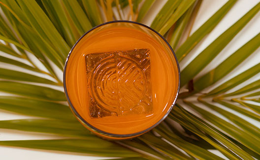 overhead view of a cocktail